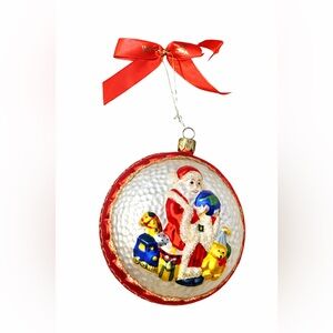 Waterford Hand-Painted Santa Glass Ornament